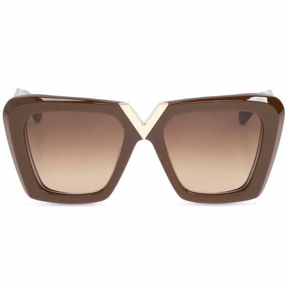 New! Valentino V GOLD || VLS 161B, Elegant Brown Sunglasses, Authentic - Picture 4 of 10
